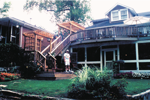 custom back deck with staircase